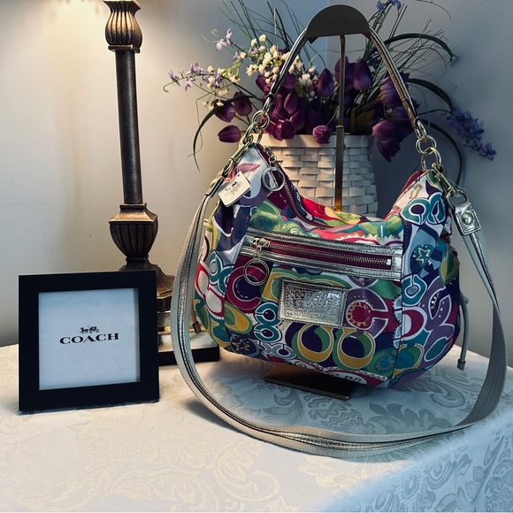 🍁PRICE DROP🍁 VTG NWT Coach Poppy Pop C Jazzy Signature Hobo & Crossbody Bag - Picture 1 of 12